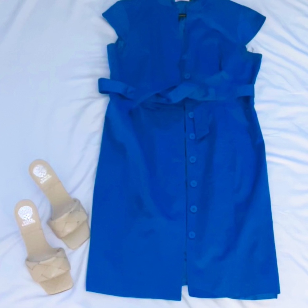 Turquoise Calvin Klein Button-Down Dress | Size 14